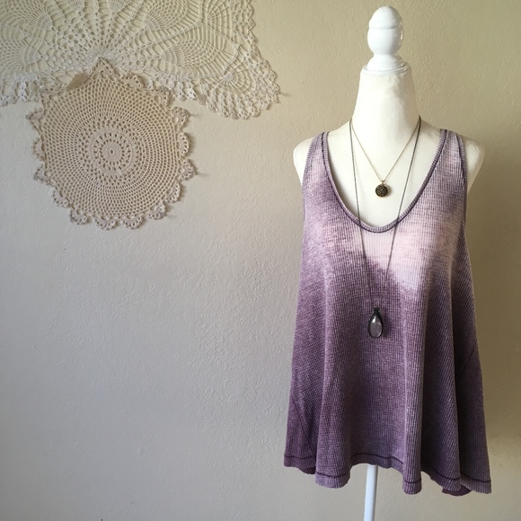 Free People Tops - Free People purple burnout thermal distressed tank